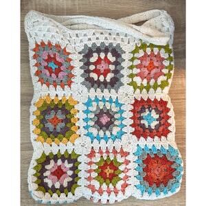 Boho Cottagecore Crochet Shoulder Purse Bag Alter'd State Flower Granny White‎